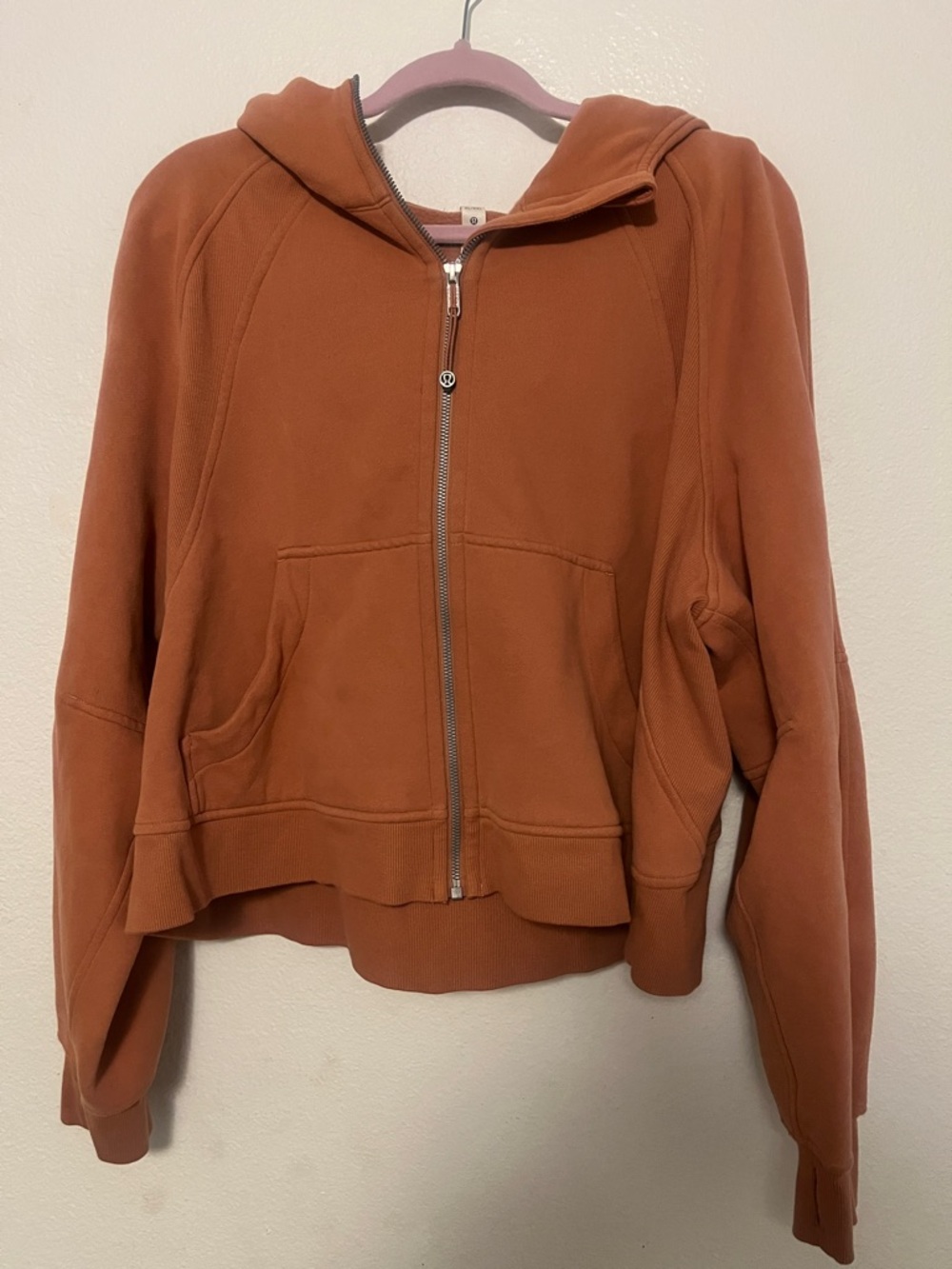 Lululemon scuba Women’s Rust Zip-Up Hoodie with Hood and Front Pockets